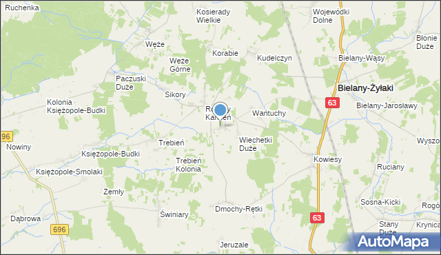 mapa Wiechetki Małe, Wiechetki Małe na mapie Targeo